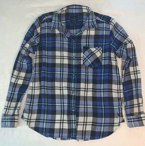 American Eagle Plaid Boyfriend Shirt Flannel Button Down Medium